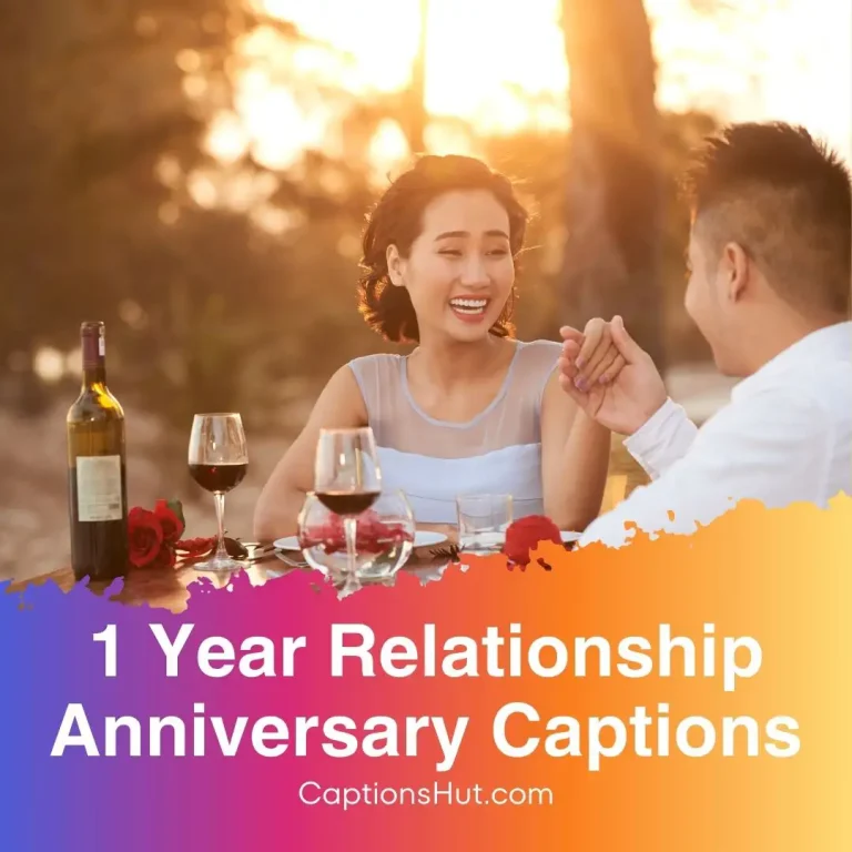 225+ 1st relationship anniversary Instagram captions with emojis